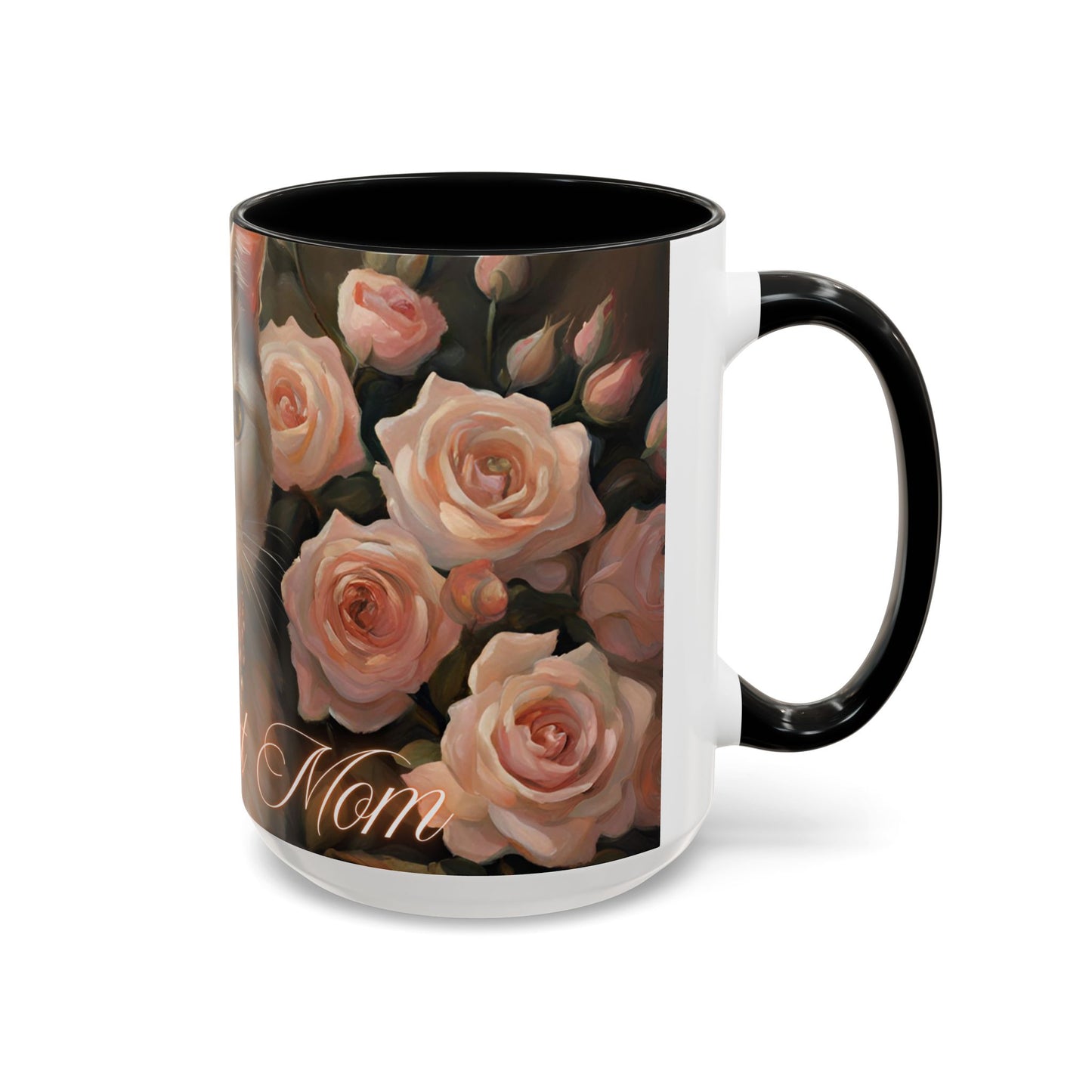 "Classy Cat Mom" Accent Coffee Mug (11, 15oz)