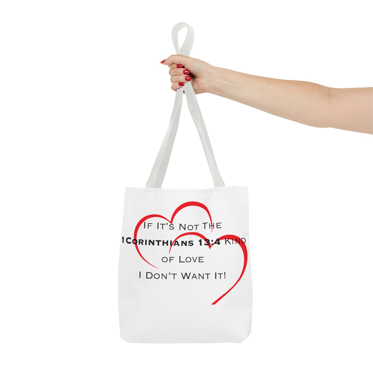 "1 Corinthians 13:4 Kind of Love", Tote Bag (AOP)