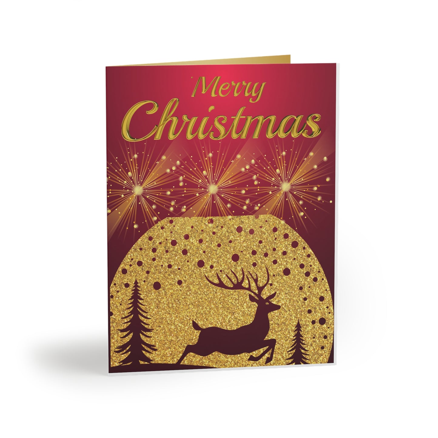 Elegant Deer Shadow Christmas Greeting Cards