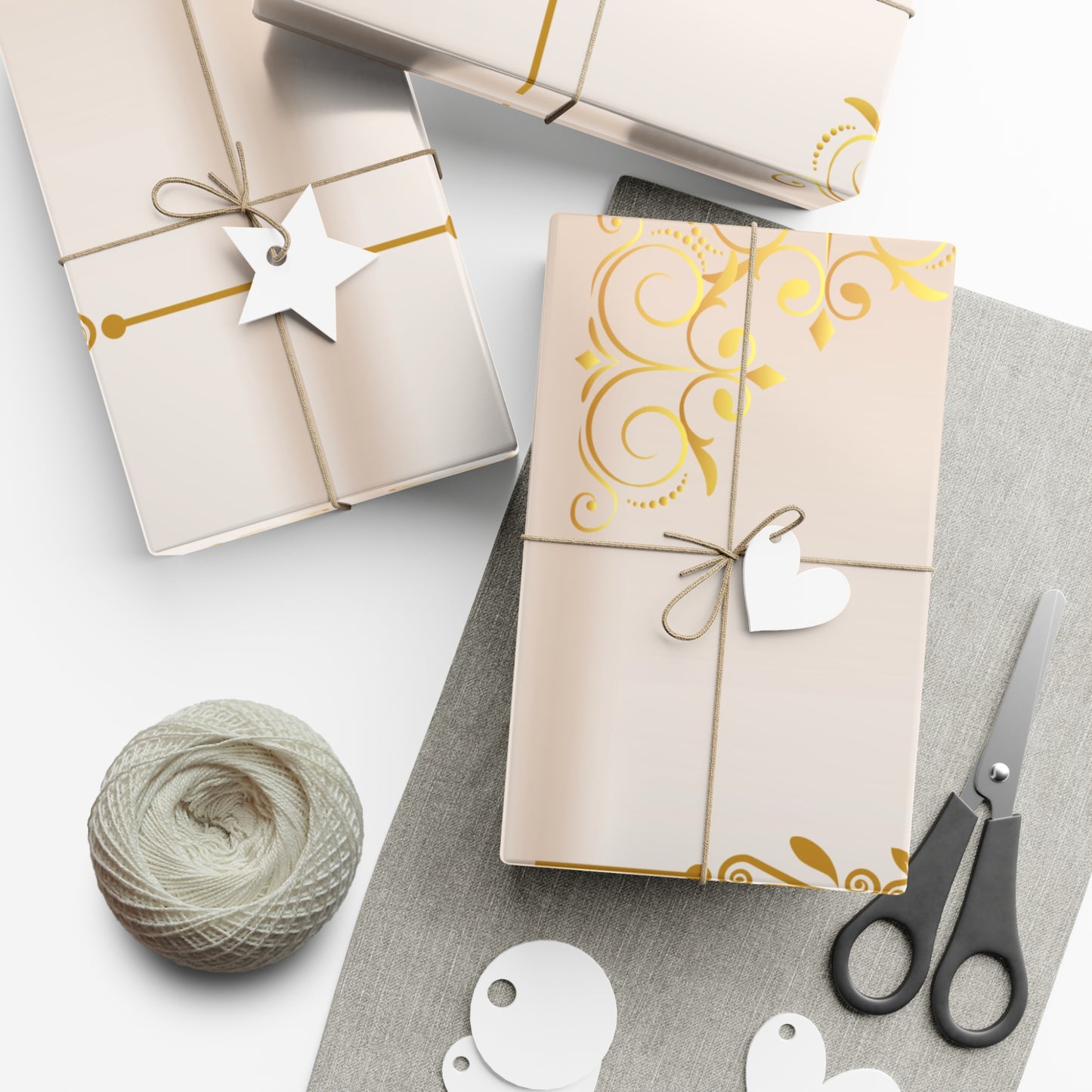 Cream and Gold Luxury Gift Wrap Papers