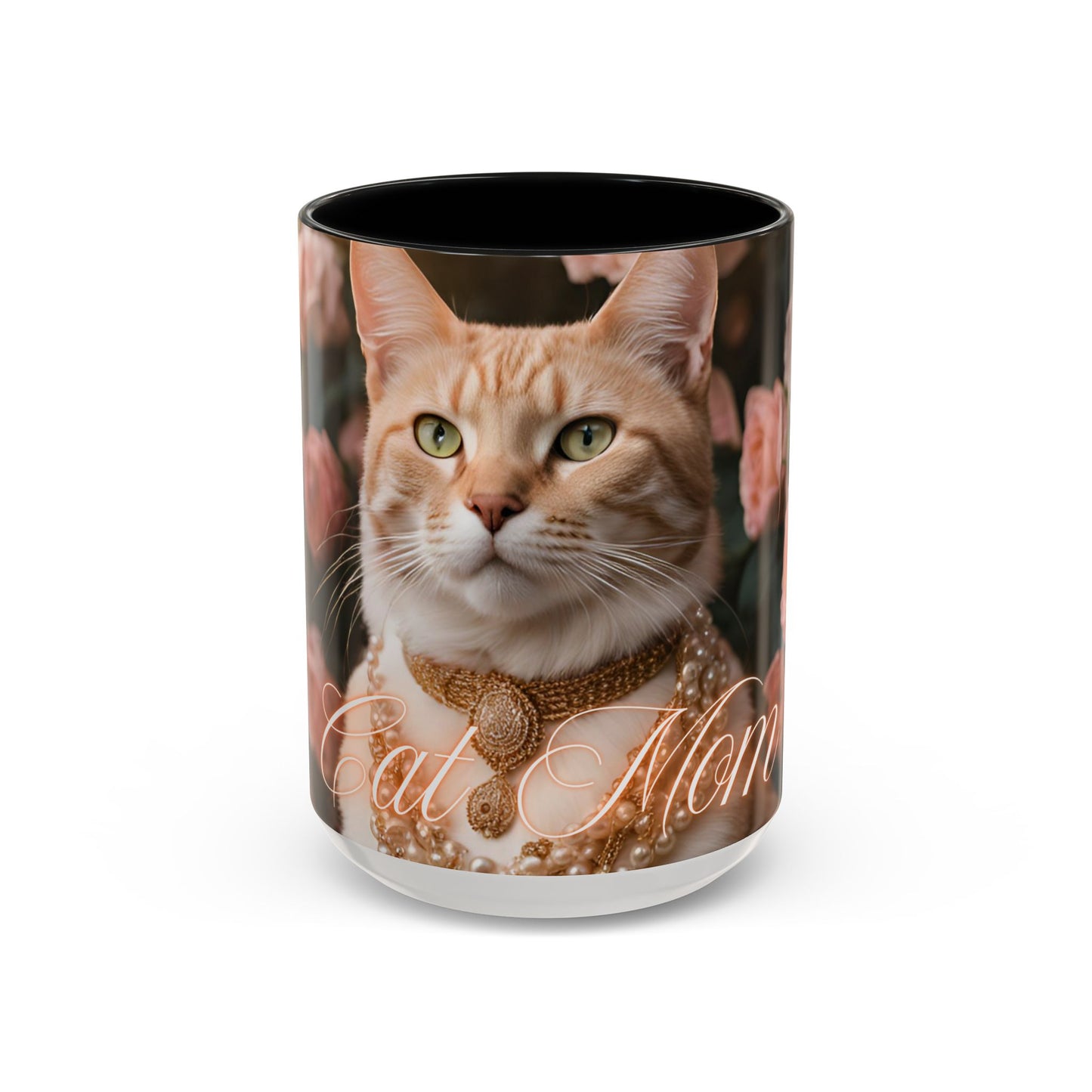 "Cat Mom" Accent Coffee Mug (11, 15oz)