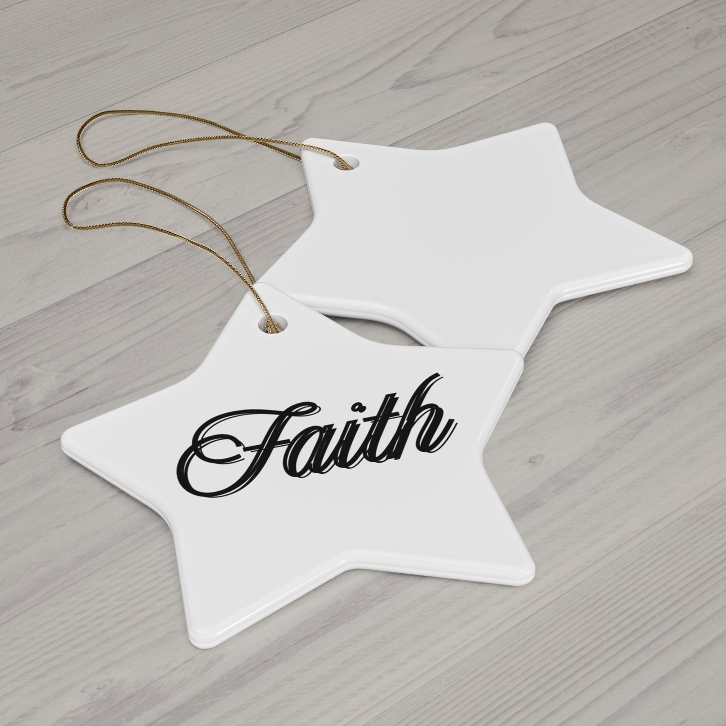 "Faith", Ceramic Ornament, 4 Shapes