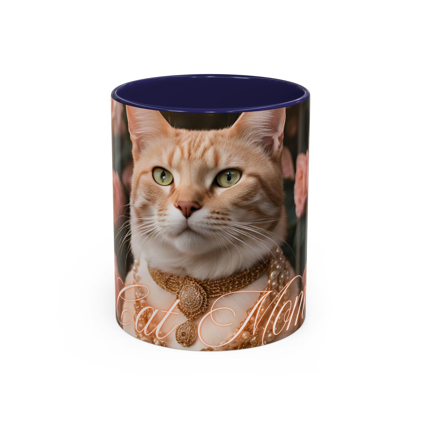 "Cat Mom" Accent Coffee Mug (11, 15oz)