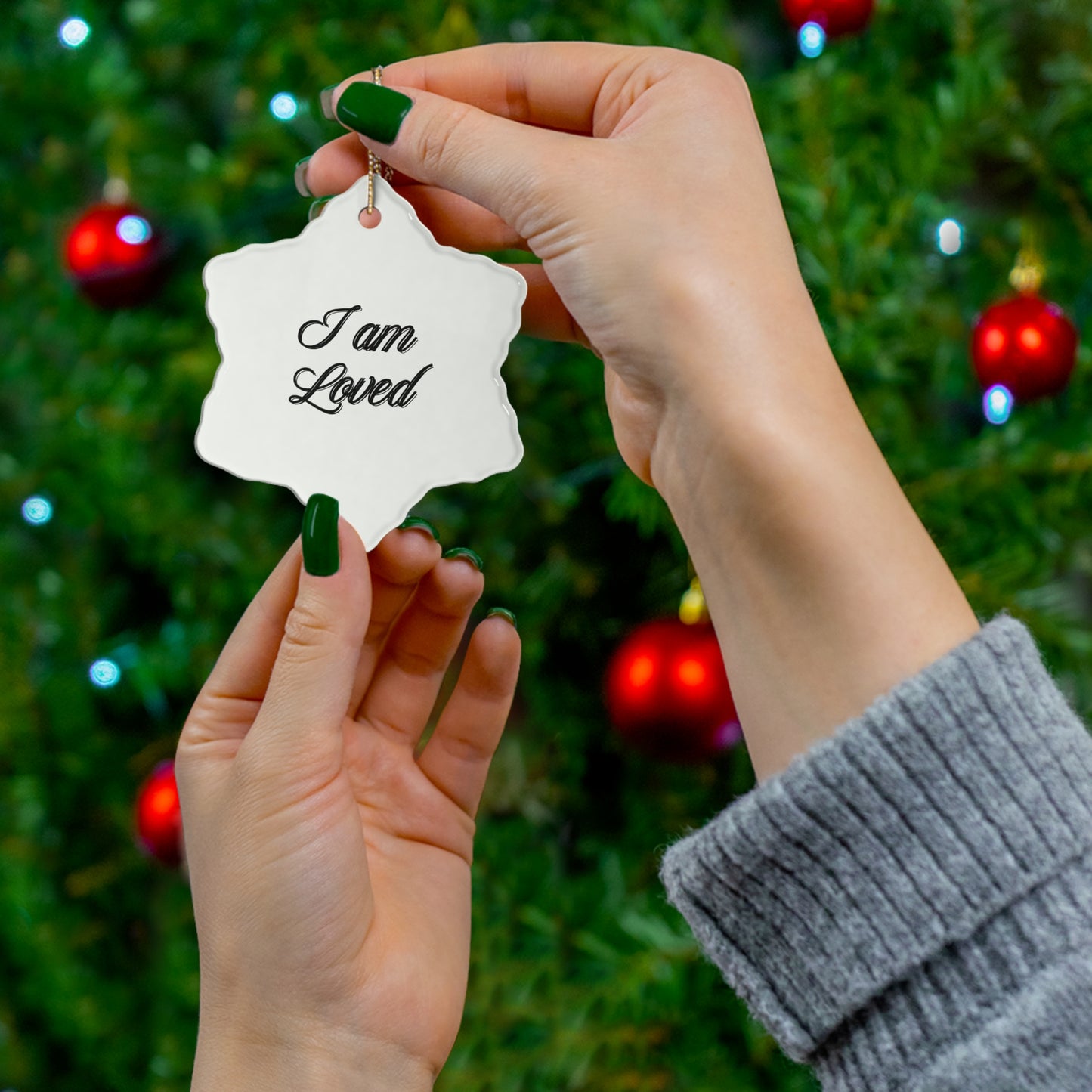 "I Am Loved", Ceramic Ornament, 4 Shapes