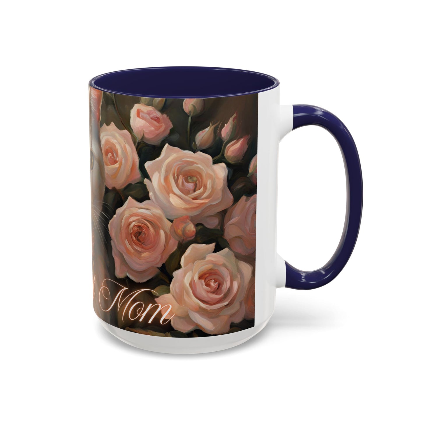 "Classy Cat Mom" Accent Coffee Mug (11, 15oz)