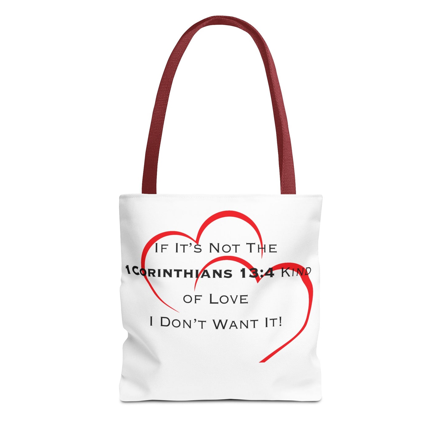 "1 Corinthians 13:4 Kind of Love", Tote Bag (AOP)