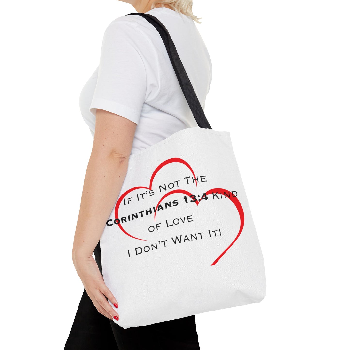 "1 Corinthians 13:4 Kind of Love", Tote Bag (AOP)