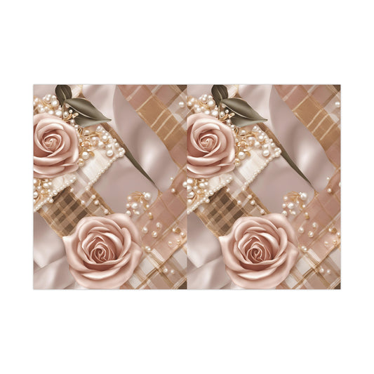 Rose Gold and Pearls Gift Wrap Paper