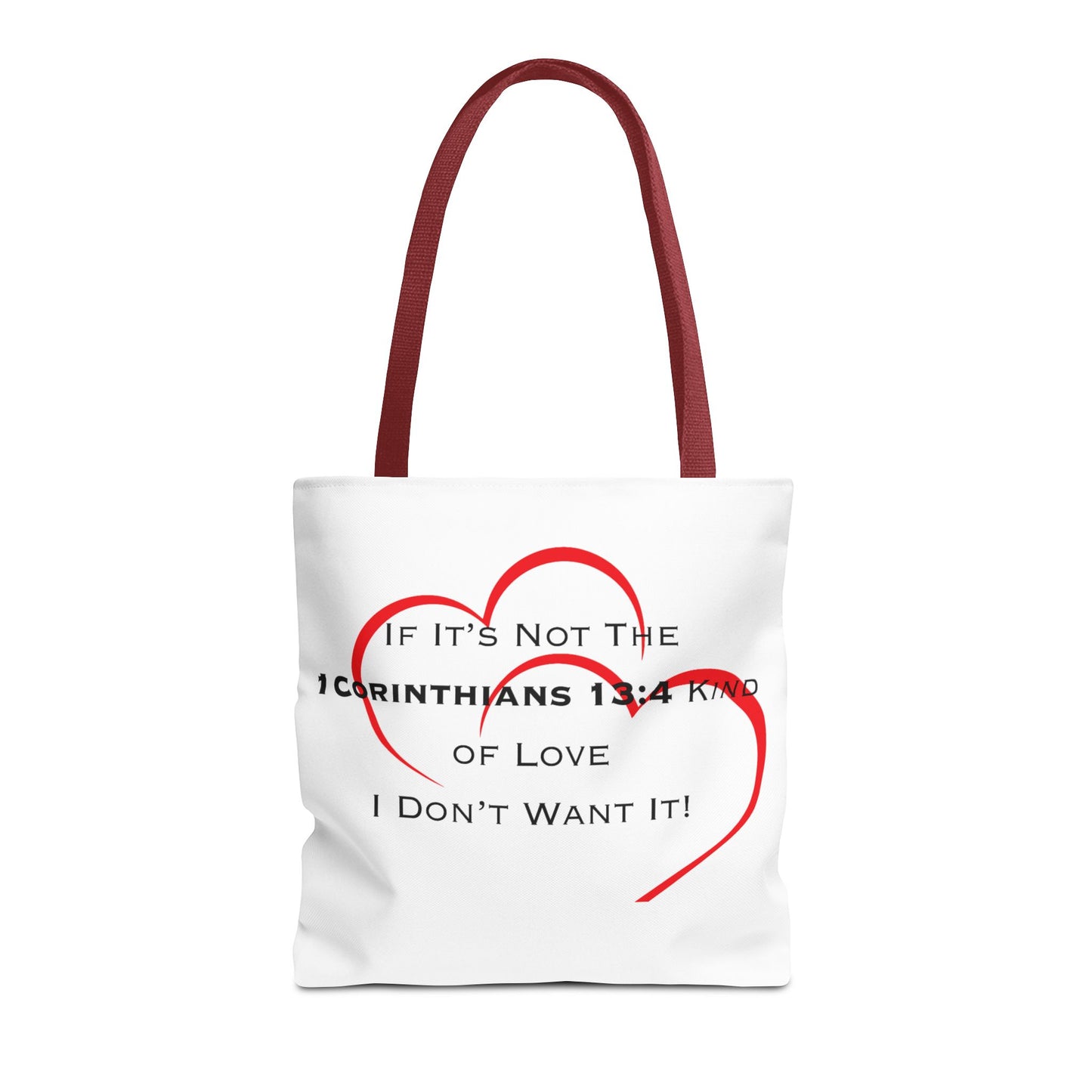 "1 Corinthians 13:4 Kind of Love", Tote Bag (AOP)