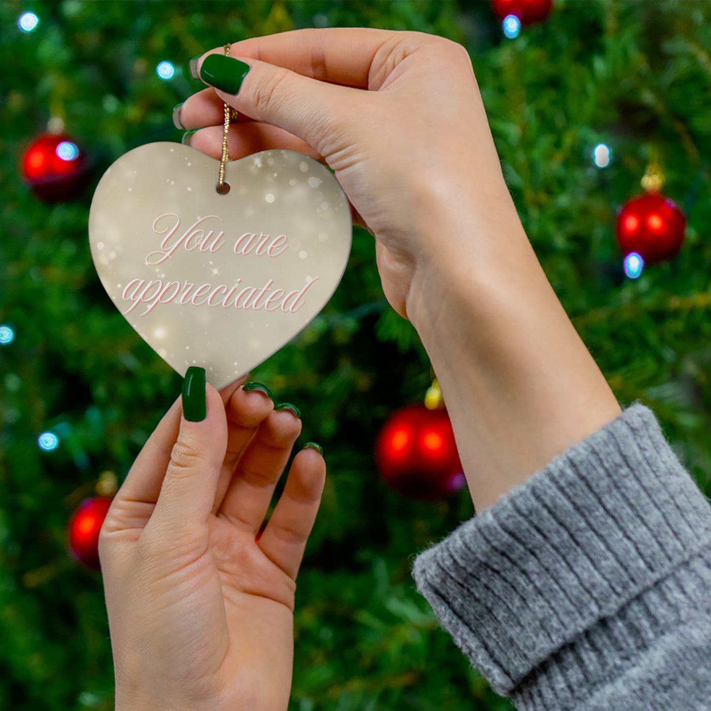 Christmas Ornament, Appreciation Quote, 4 Shapes