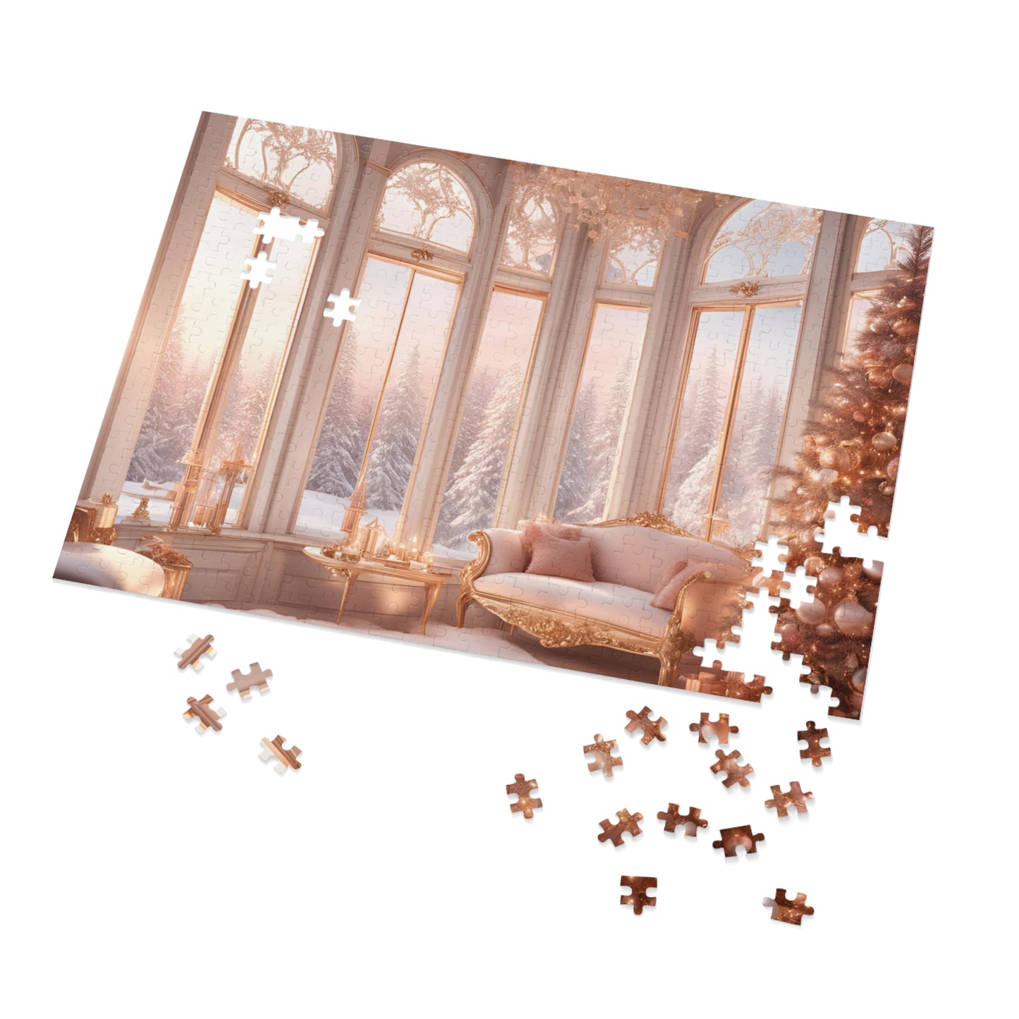 Jigsaw Puzzle Elegant, White Christmas (Satin- 1000 pcs and 500  pcs)