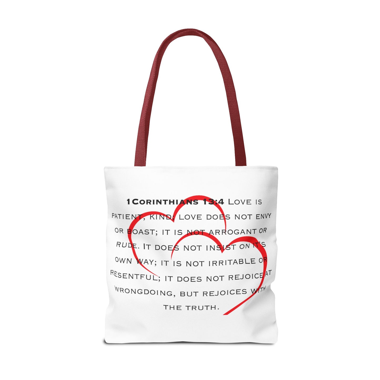 "1 Corinthians 13:4 Kind of Love", Tote Bag (AOP)