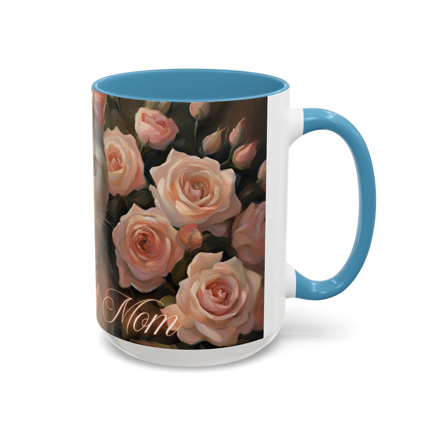 "Classy Cat Mom" Accent Coffee Mug (11, 15oz)