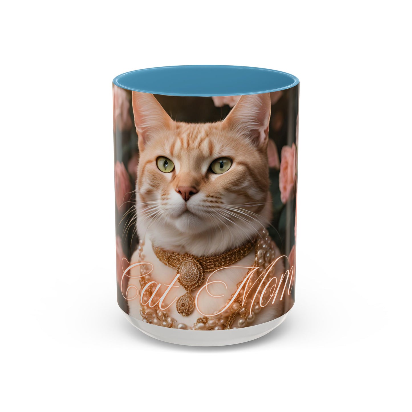 "Cat Mom" Accent Coffee Mug (11, 15oz)