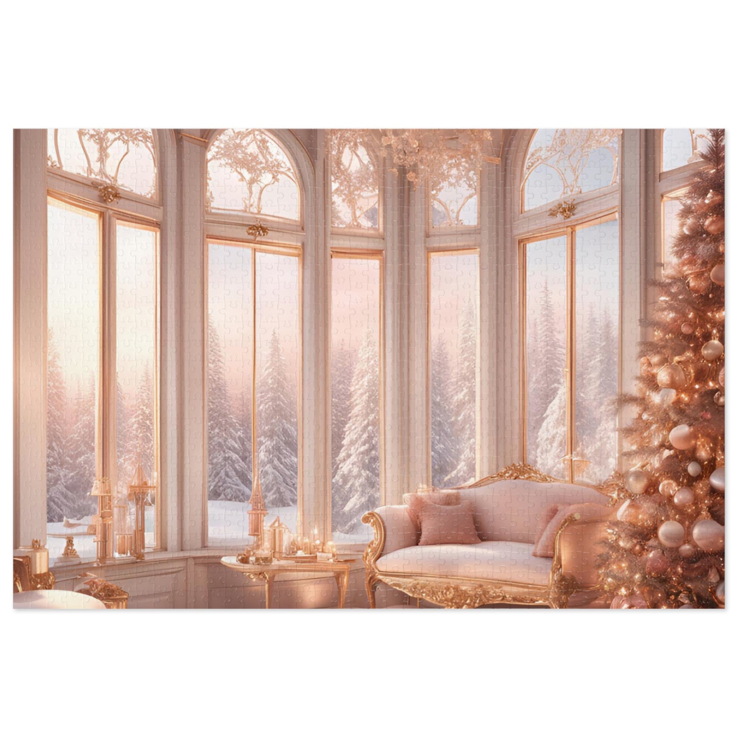 Jigsaw Puzzle Elegant, White Christmas (Satin- 1000 pcs and 500  pcs)