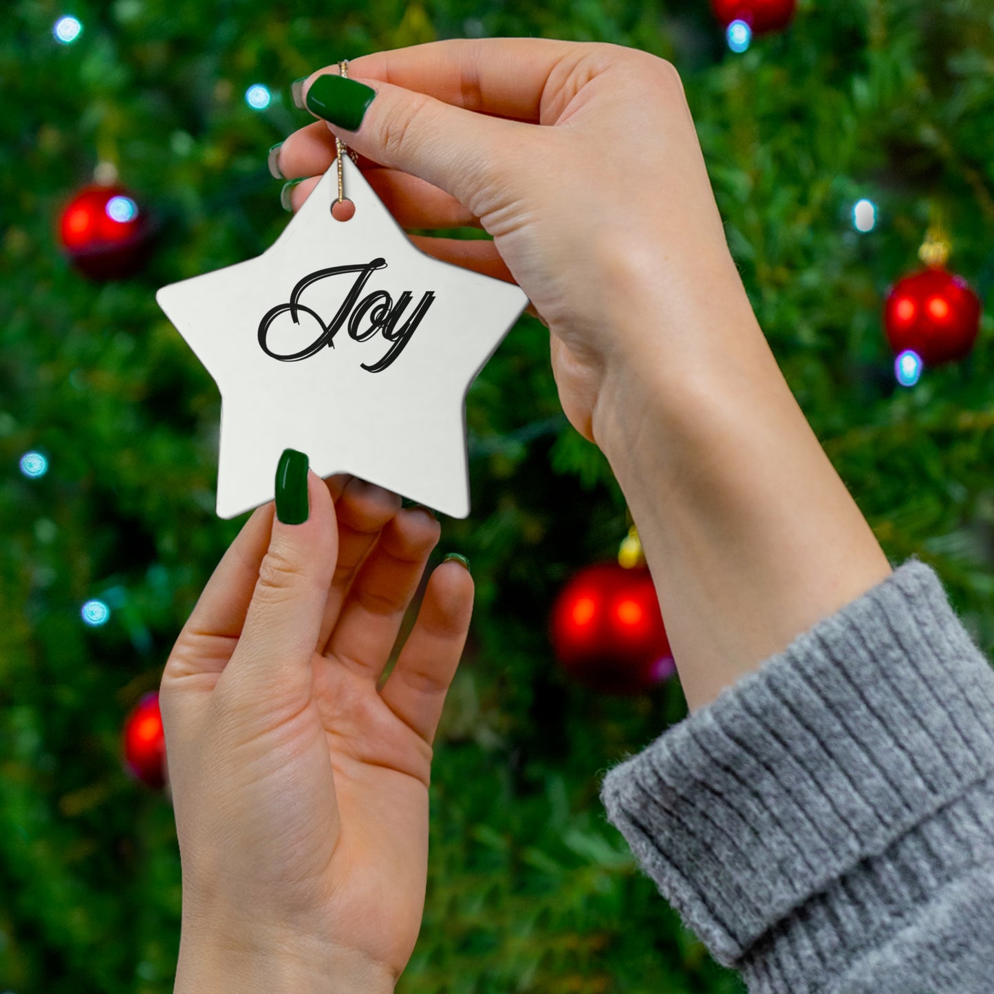 "Joy", Ceramic Ornament, 4 Shapes