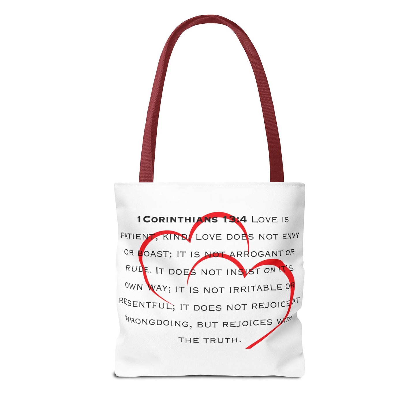 "1 Corinthians 13:4 Kind of Love", Tote Bag (AOP)