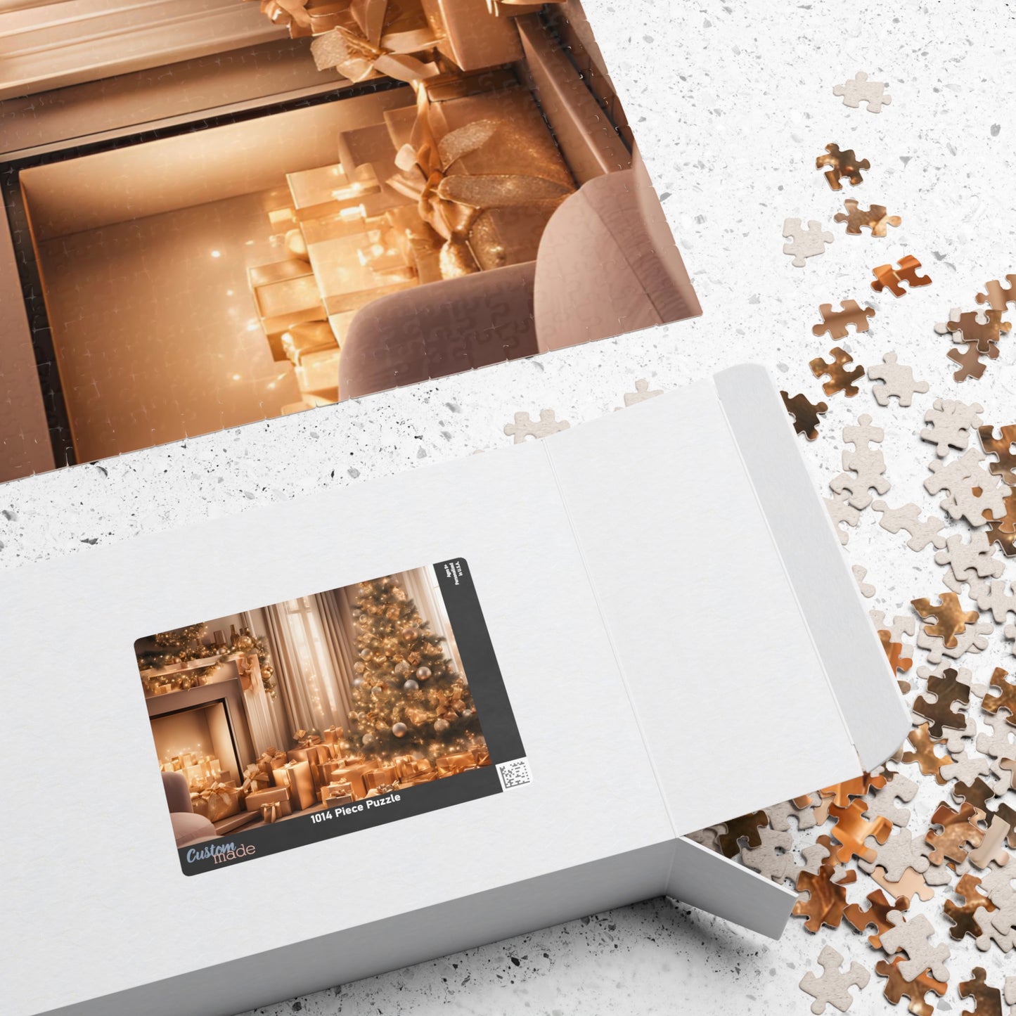 Luxurious Puzzle-Christmas by The Fireplace  (Glossy-500pcs or 1000 pcs)