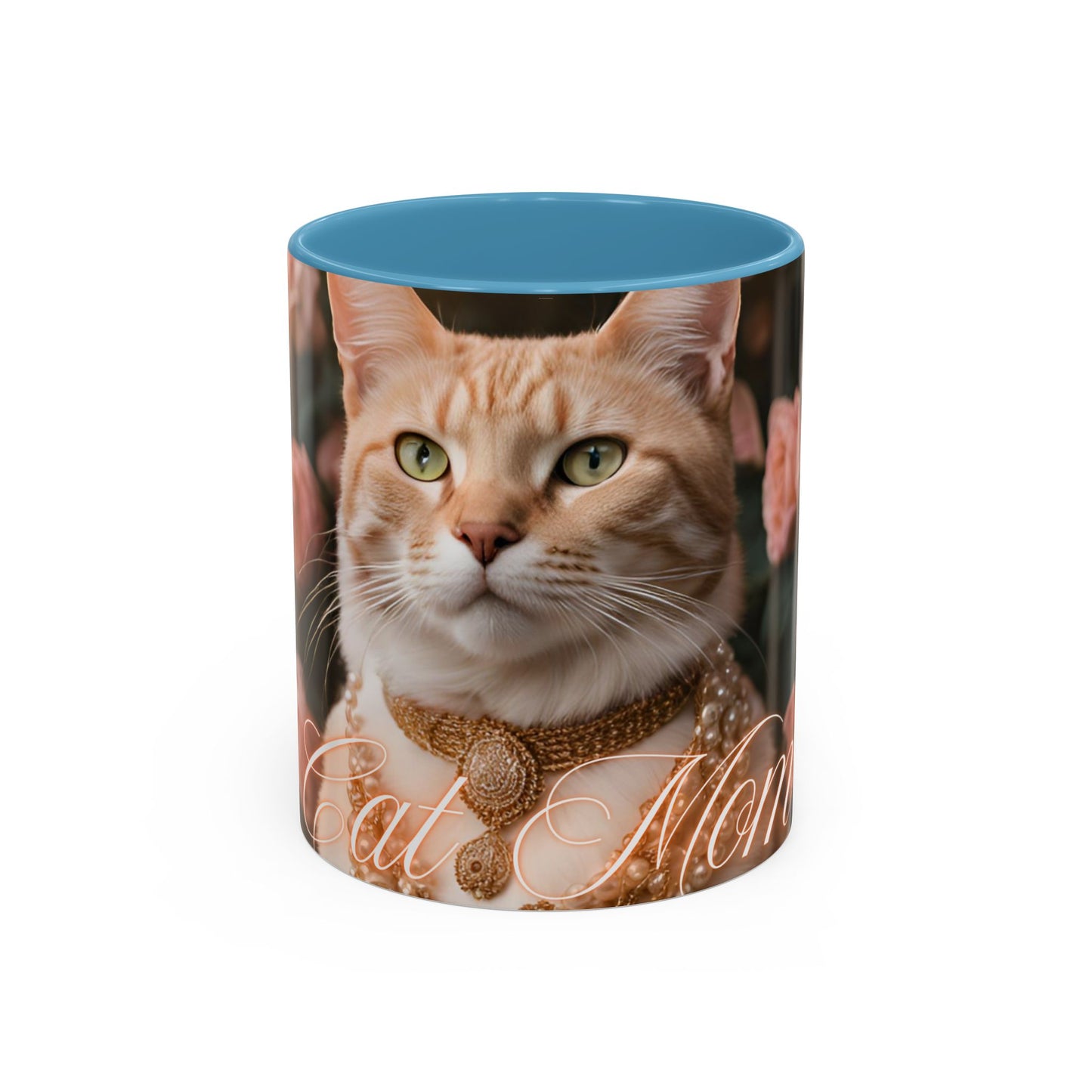 "Cat Mom" Accent Coffee Mug (11, 15oz)