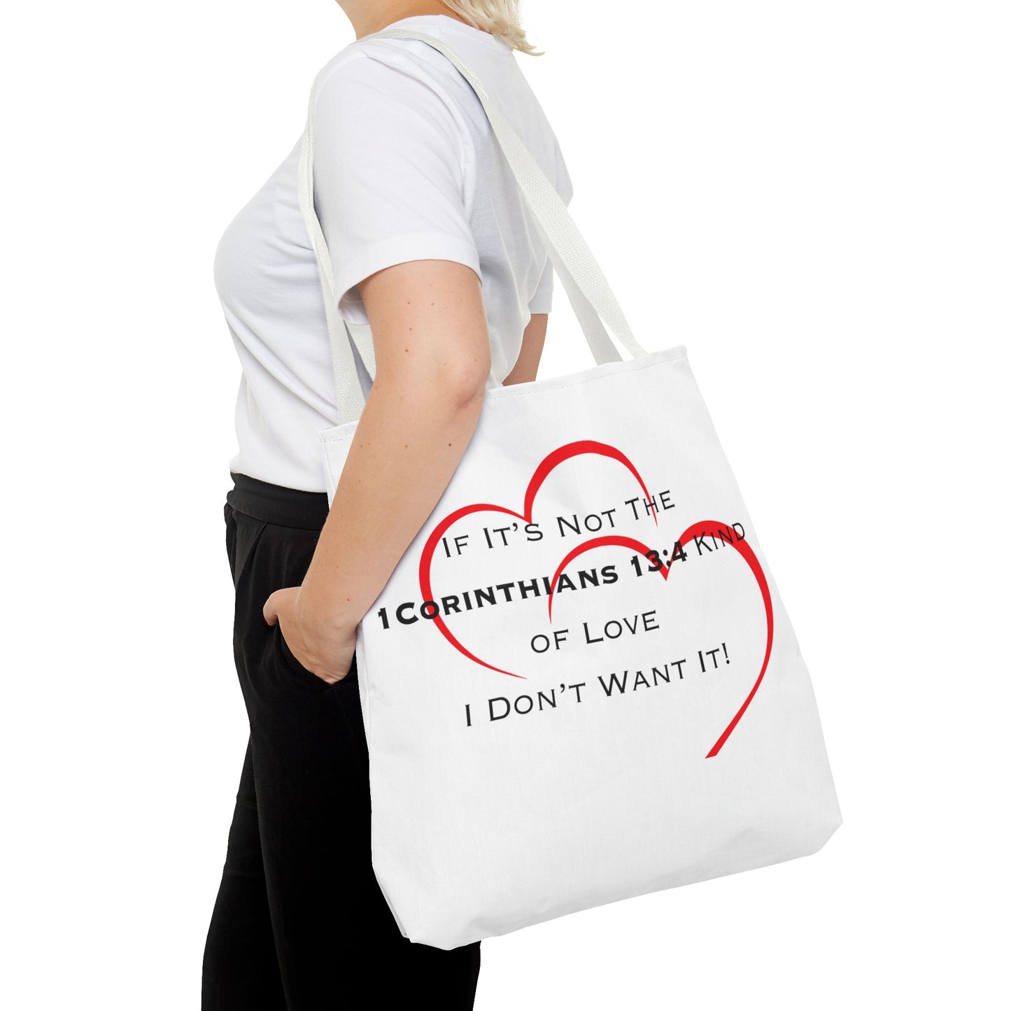 "1 Corinthians 13:4 Kind of Love", Tote Bag (AOP)