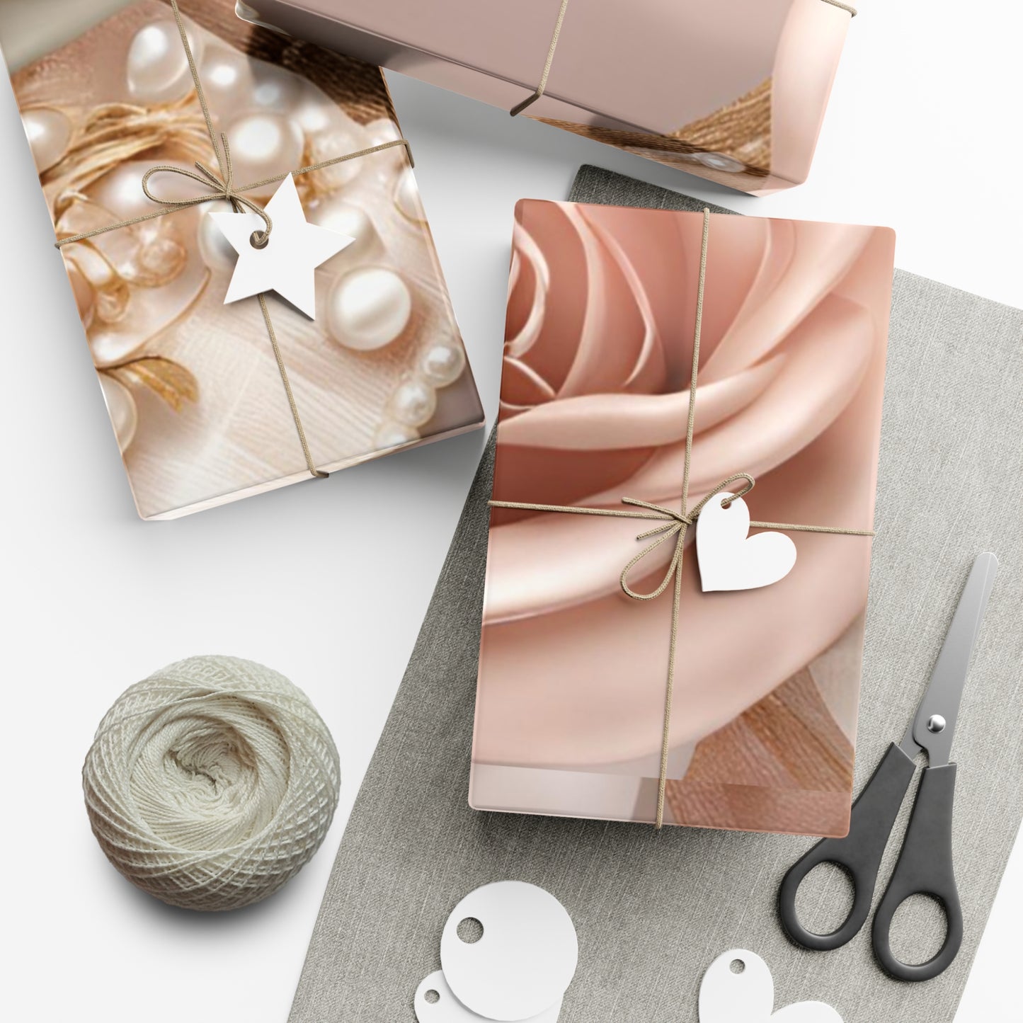 Rose Gold and Pearls Gift Wrap Paper