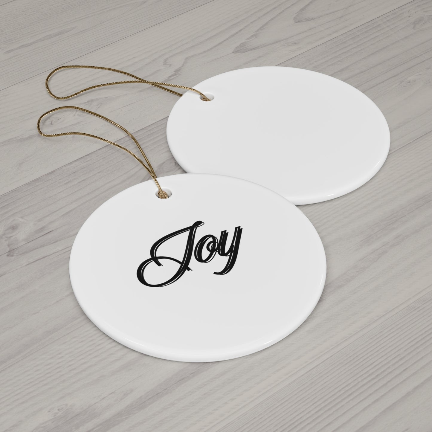 "Joy", Ceramic Ornament, 4 Shapes