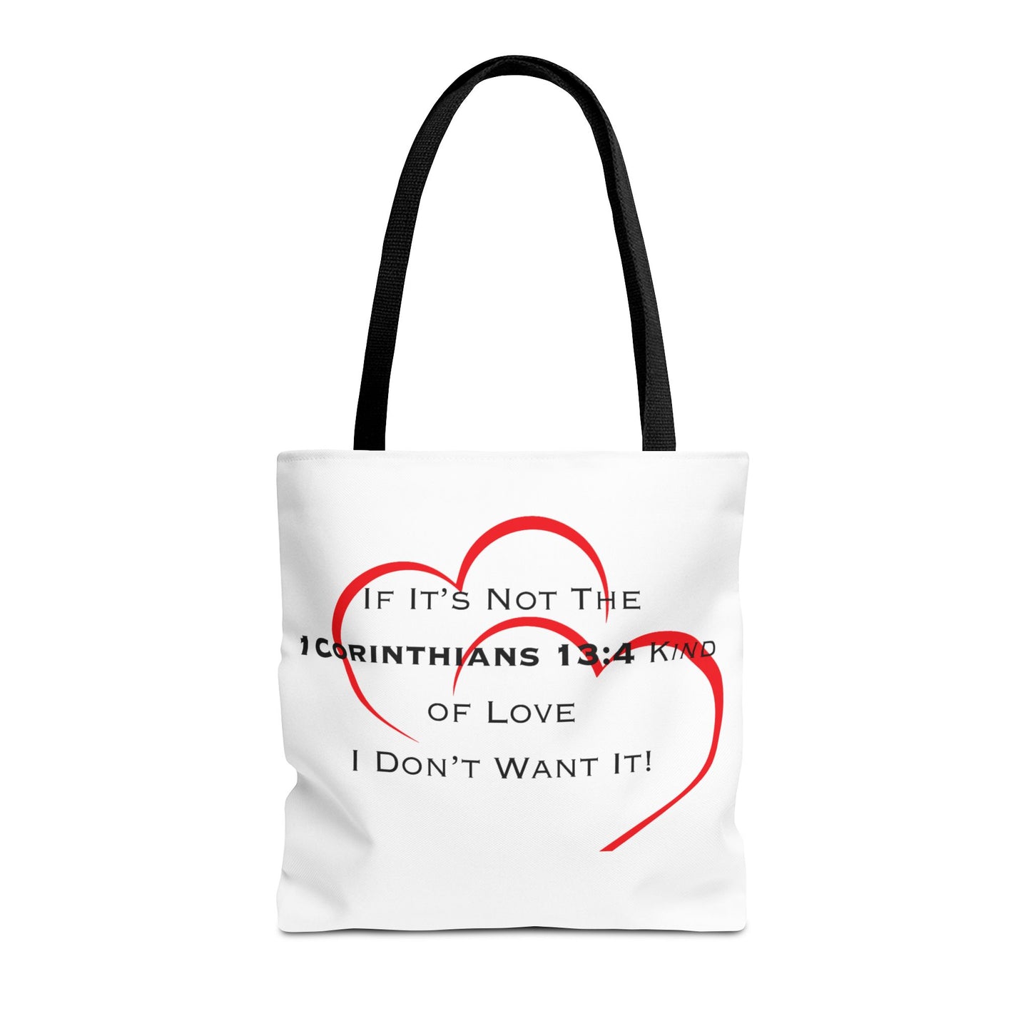 "1 Corinthians 13:4 Kind of Love", Tote Bag (AOP)