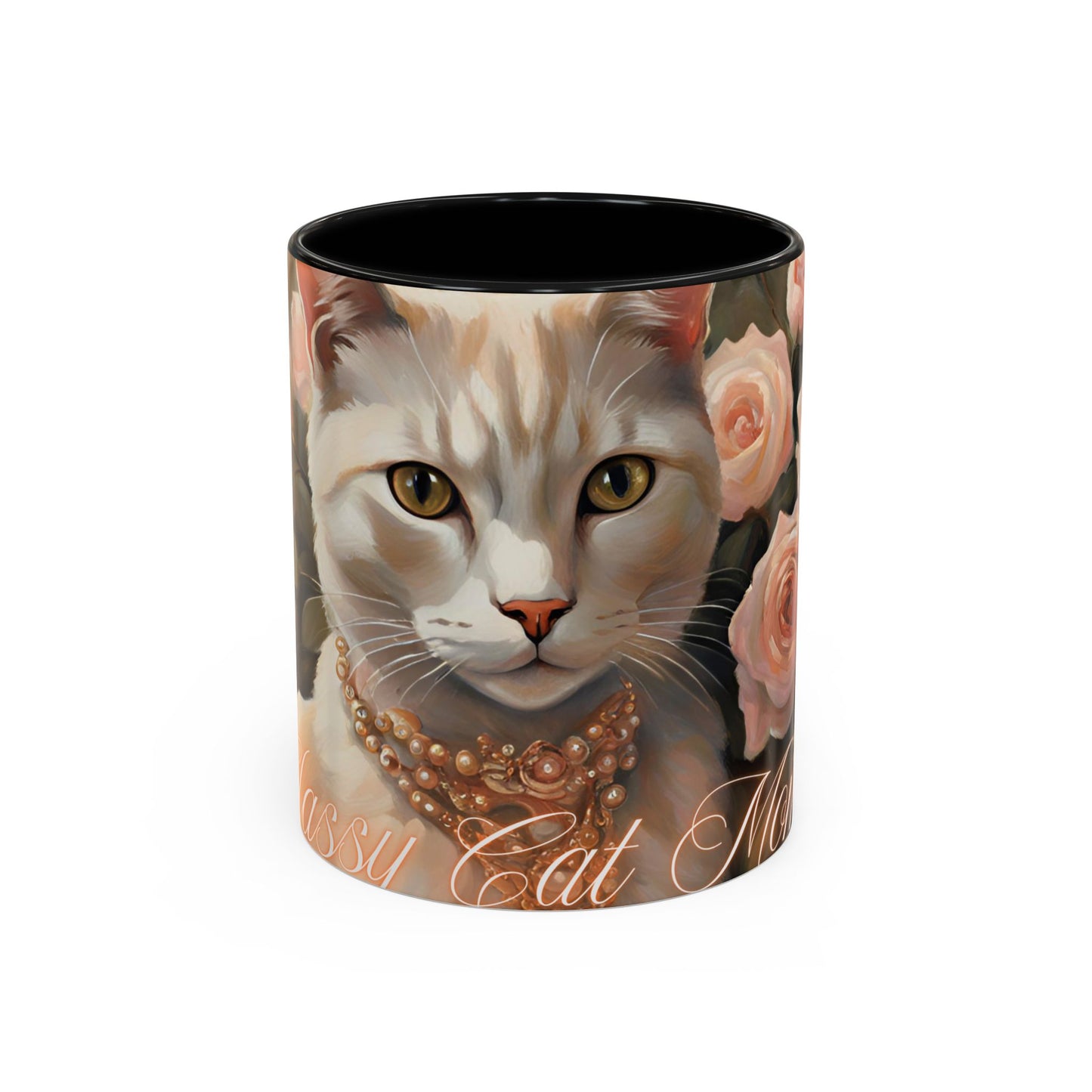 "Classy Cat Mom" Accent Coffee Mug (11, 15oz)