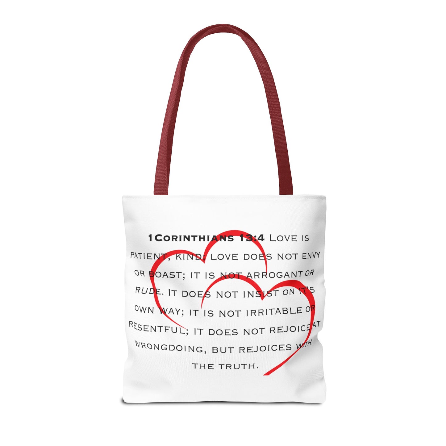 "1 Corinthians 13:4 Kind of Love", Tote Bag (AOP)