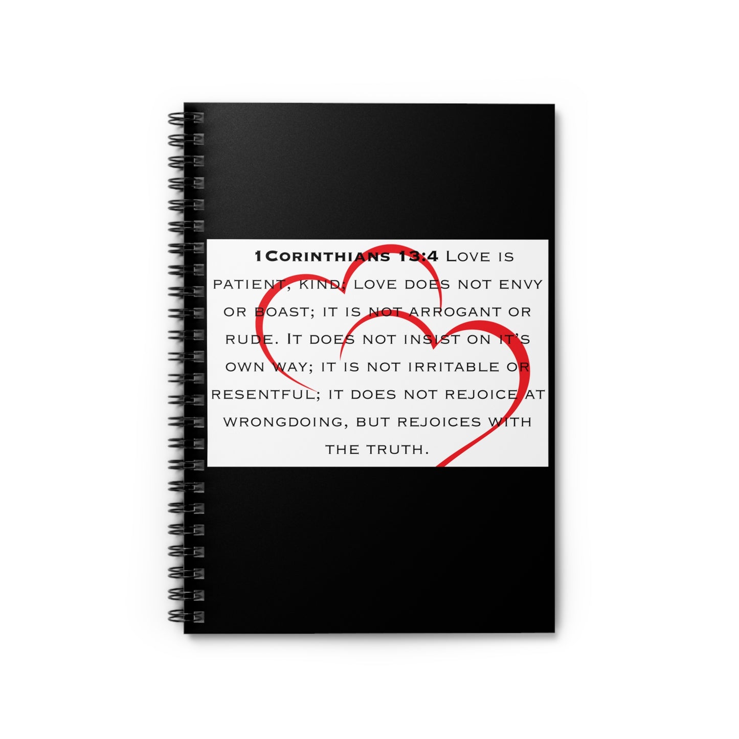 1 Corinthians 13:4 Love Scripture, Spiral Notebook - Ruled Line