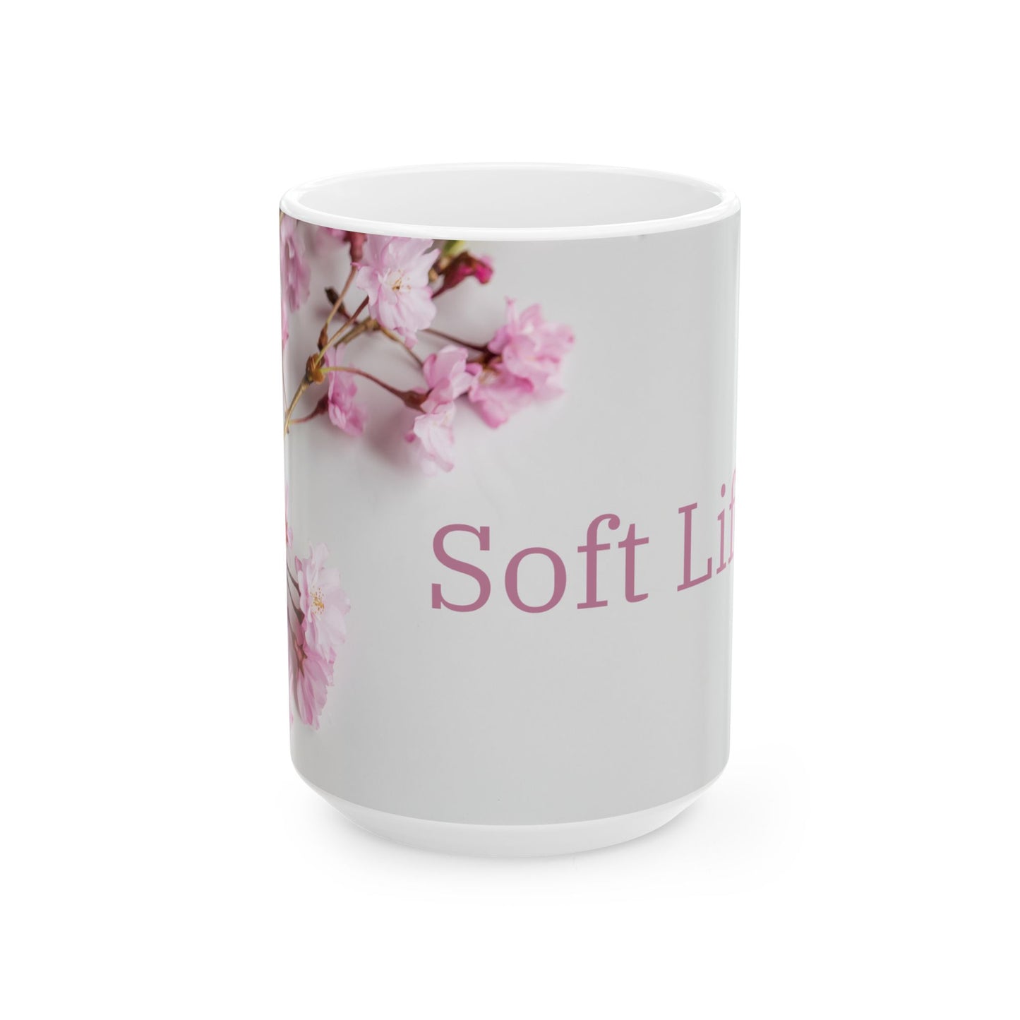 Floral Soft Life, Ceramic Mug, (11oz, 15oz)