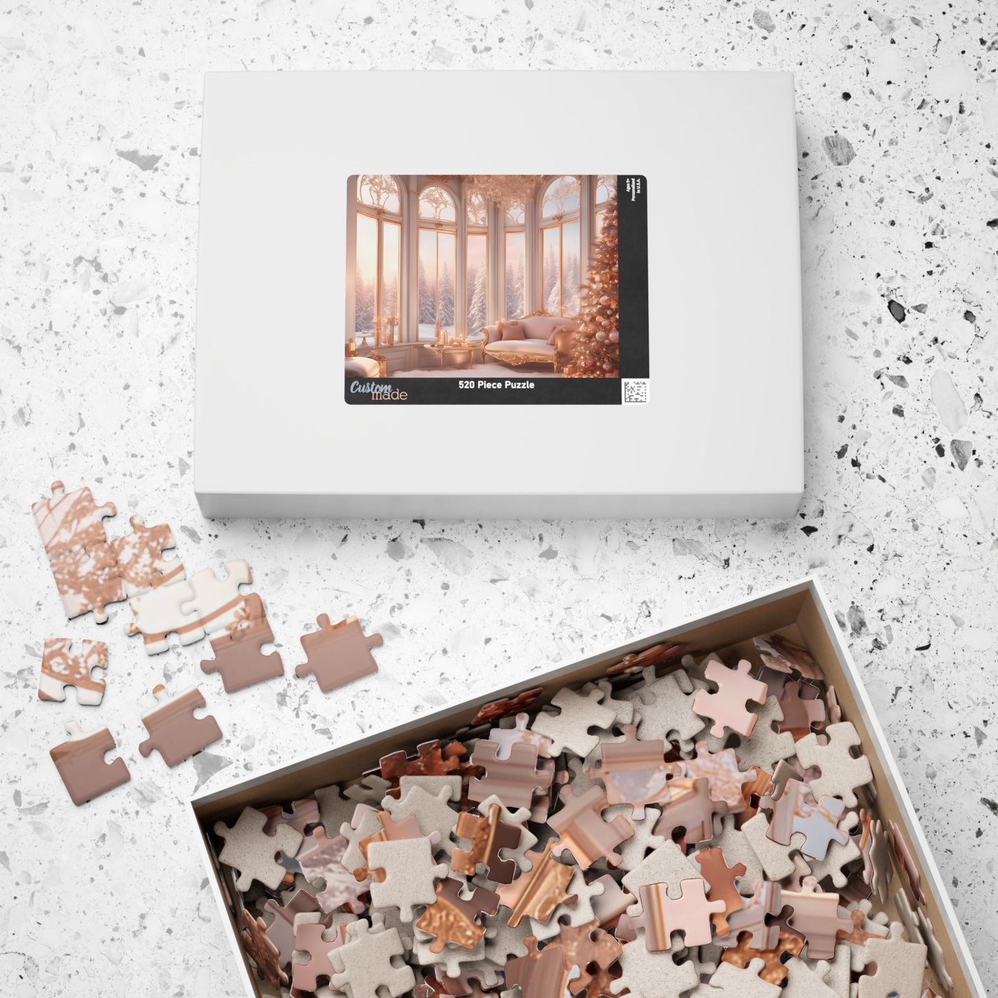 Puzzle - Elegant, White Christmas (Glossy 520 pcs)