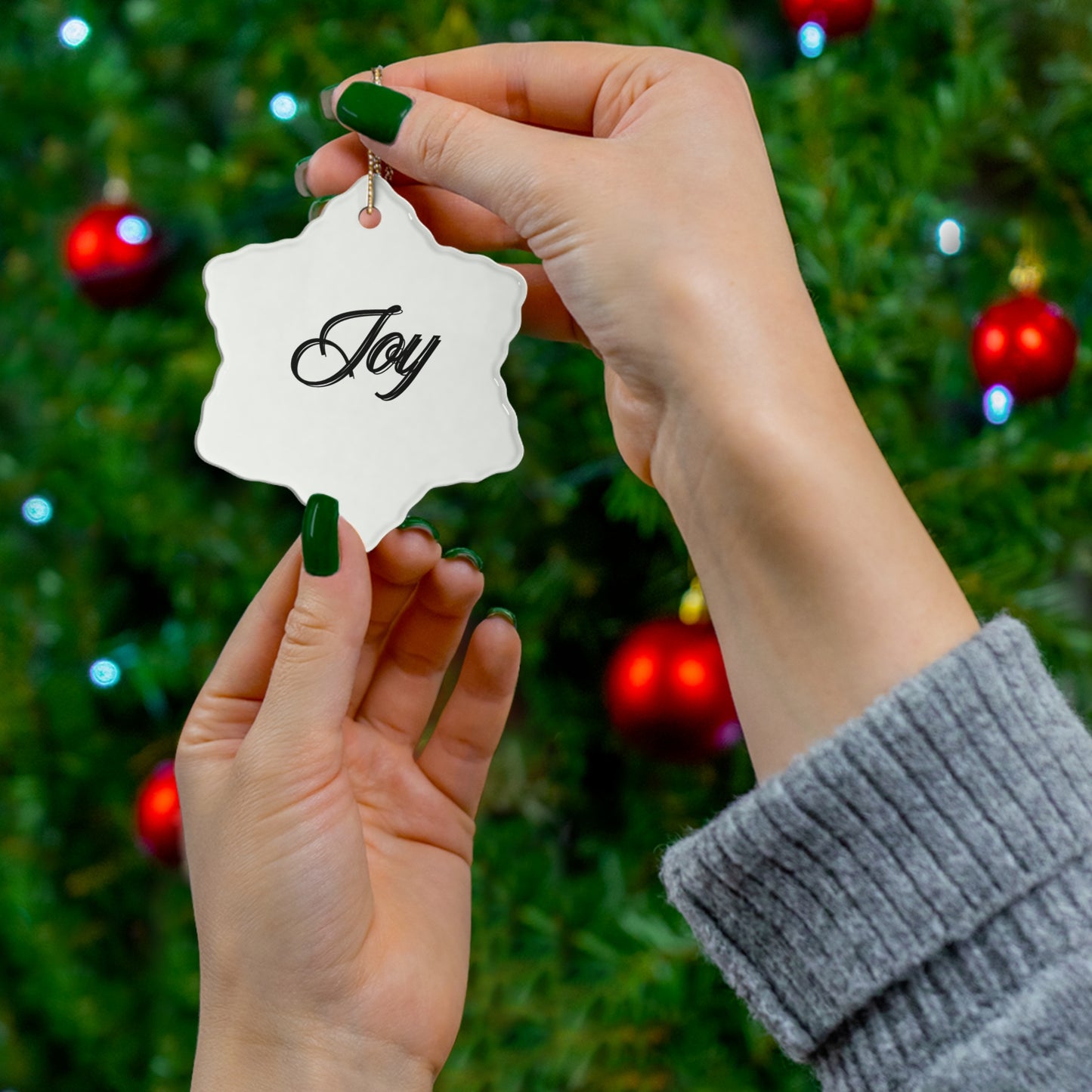 "Joy", Ceramic Ornament, 4 Shapes