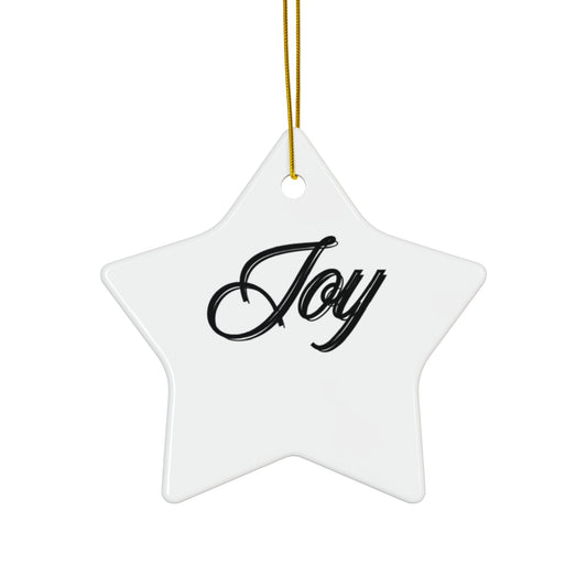 "Joy", Ceramic Ornament, 4 Shapes