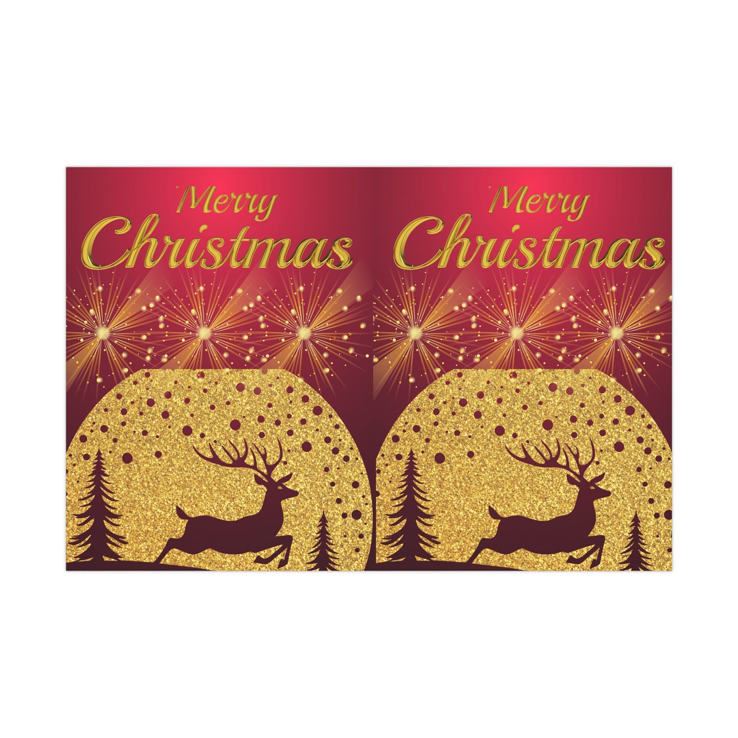 Maroon and Gold Running Deer Gift Wrap