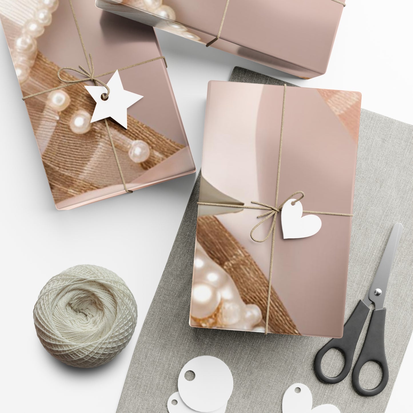 Rose Gold and Pearls Gift Wrap Paper