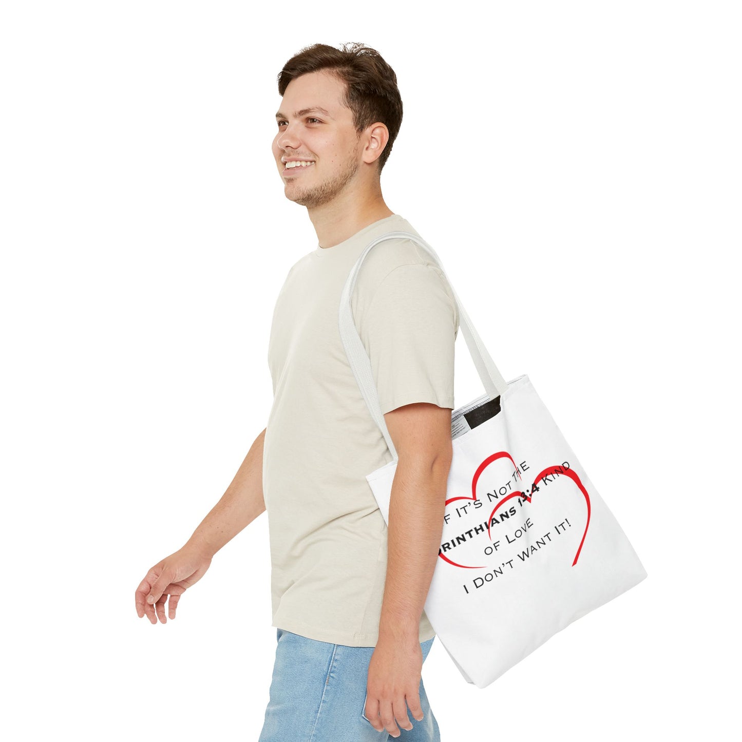 "1 Corinthians 13:4 Kind of Love", Tote Bag (AOP)