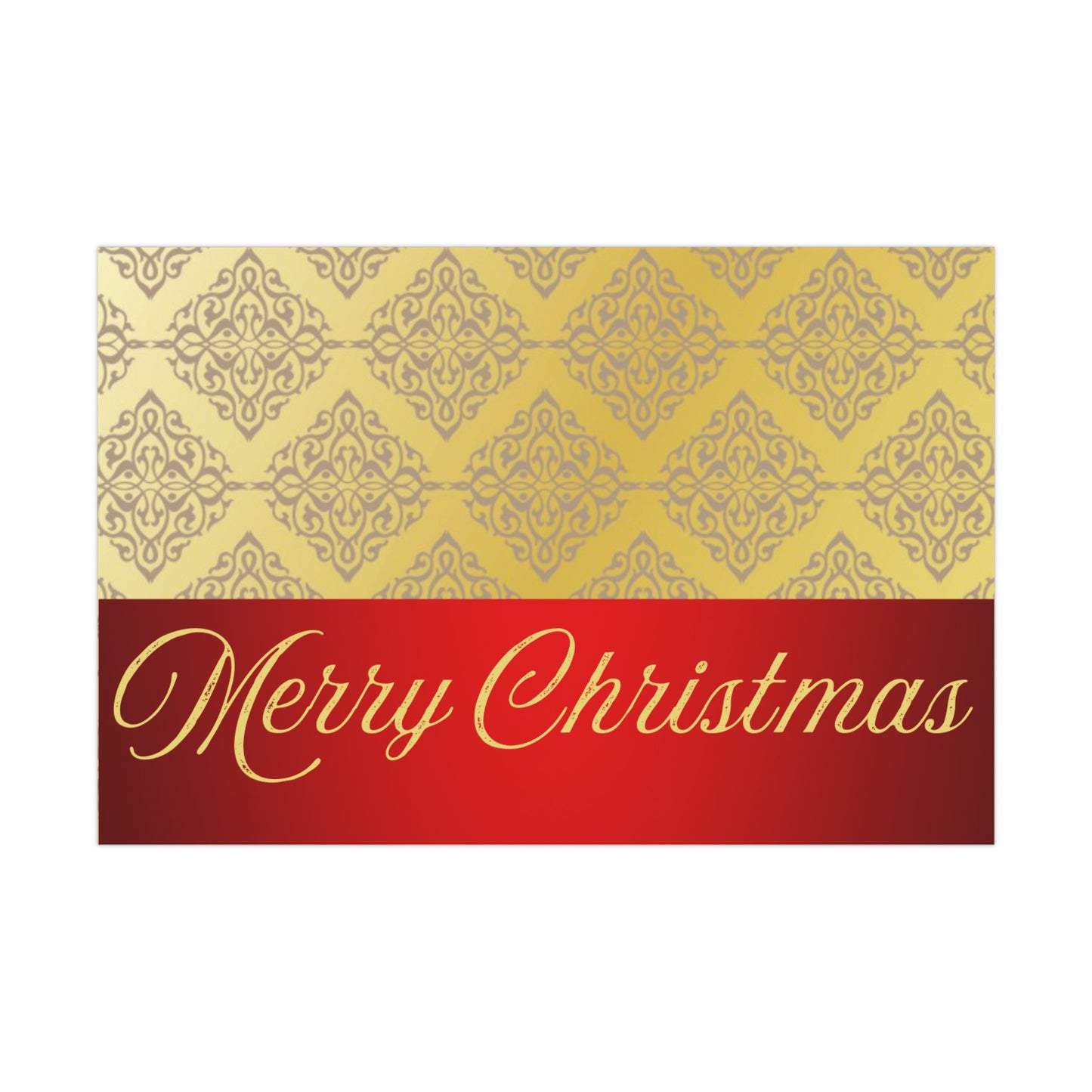 Gold Triangles and Maroon Christmas Gift Wrap