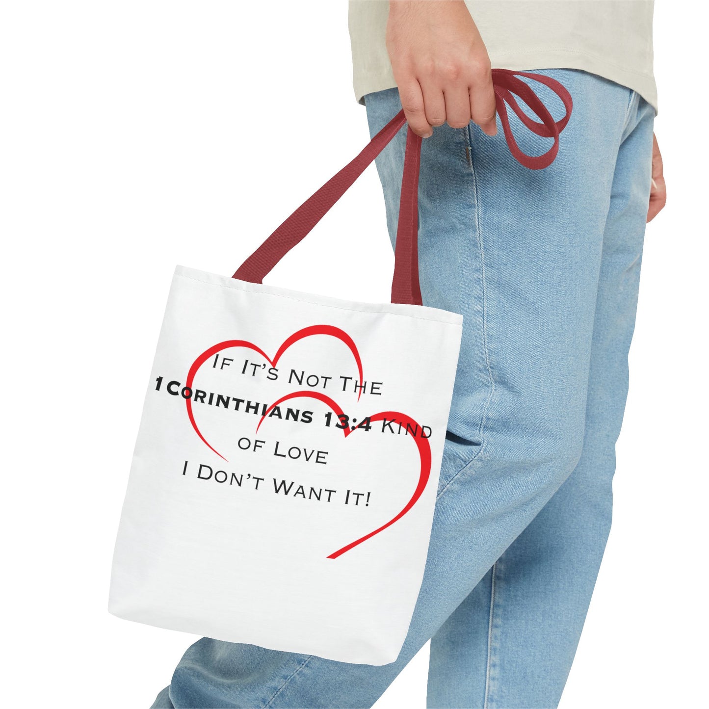 "1 Corinthians 13:4 Kind of Love", Tote Bag (AOP)