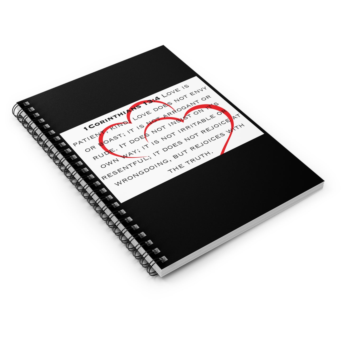 1 Corinthians 13:4 Love Scripture, Spiral Notebook - Ruled Line