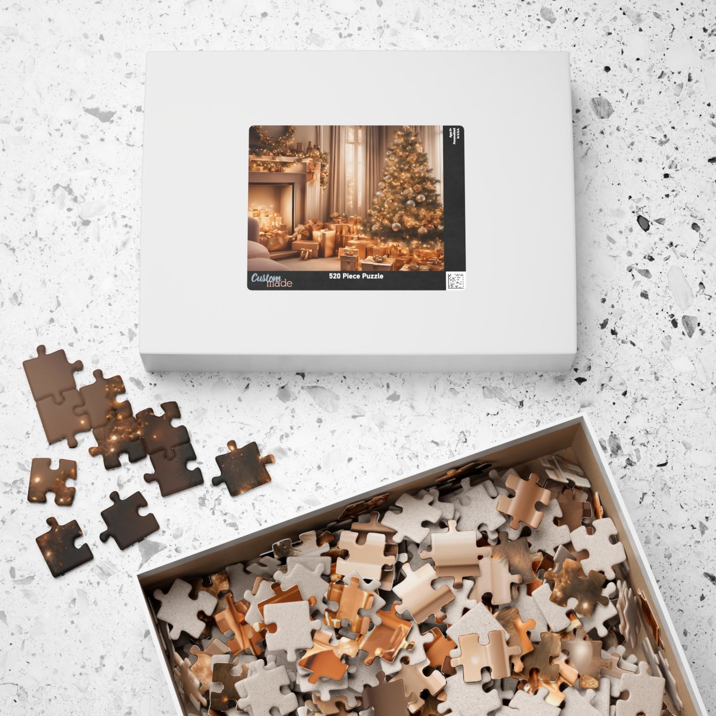 Luxurious Puzzle-Christmas by The Fireplace  (Glossy-500pcs or 1000 pcs)