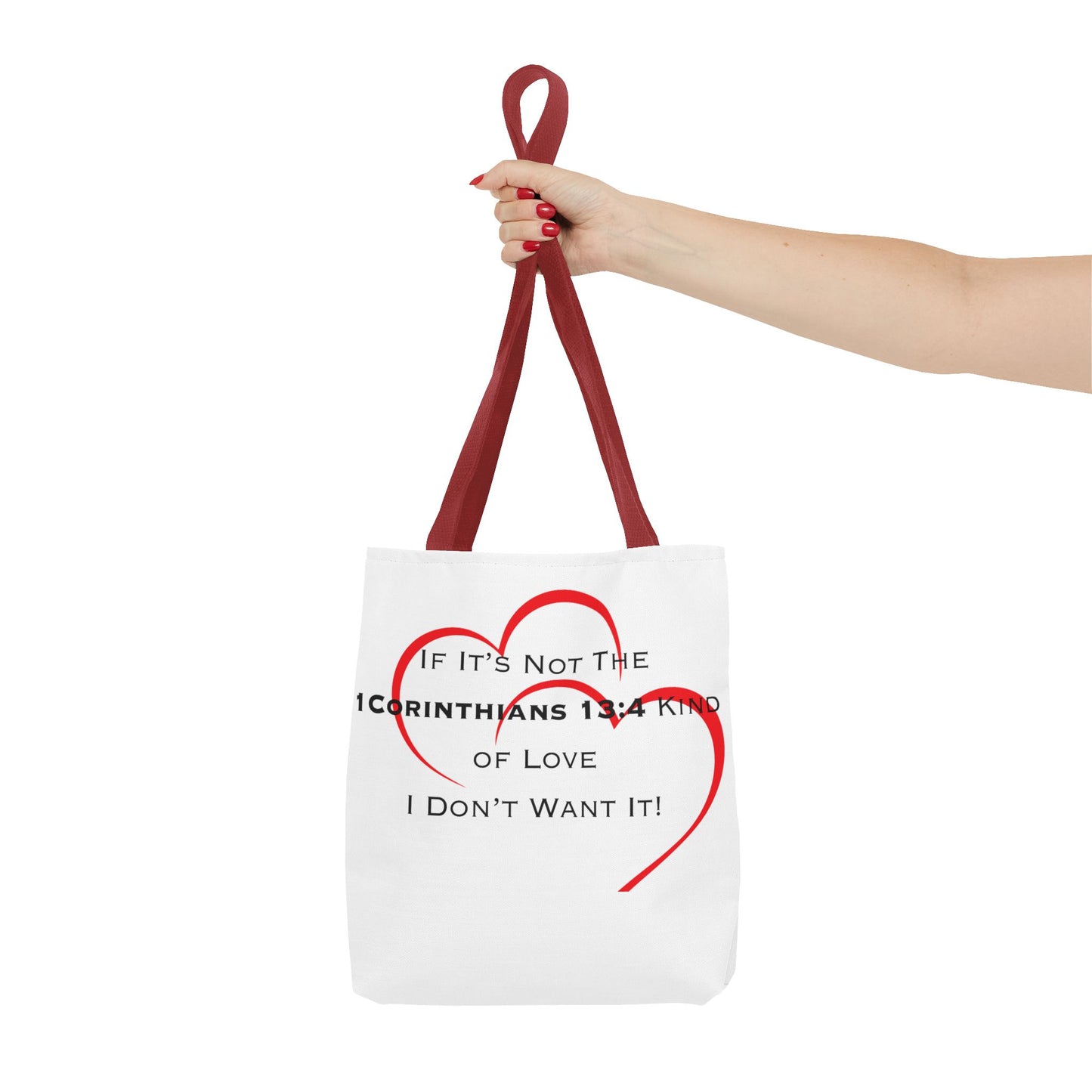 "1 Corinthians 13:4 Kind of Love", Tote Bag (AOP)