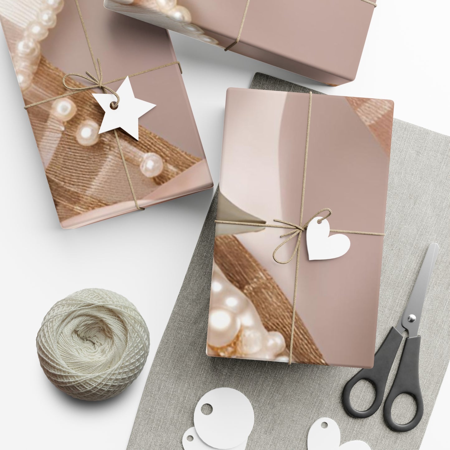 Rose Gold and Pearls Gift Wrap Paper