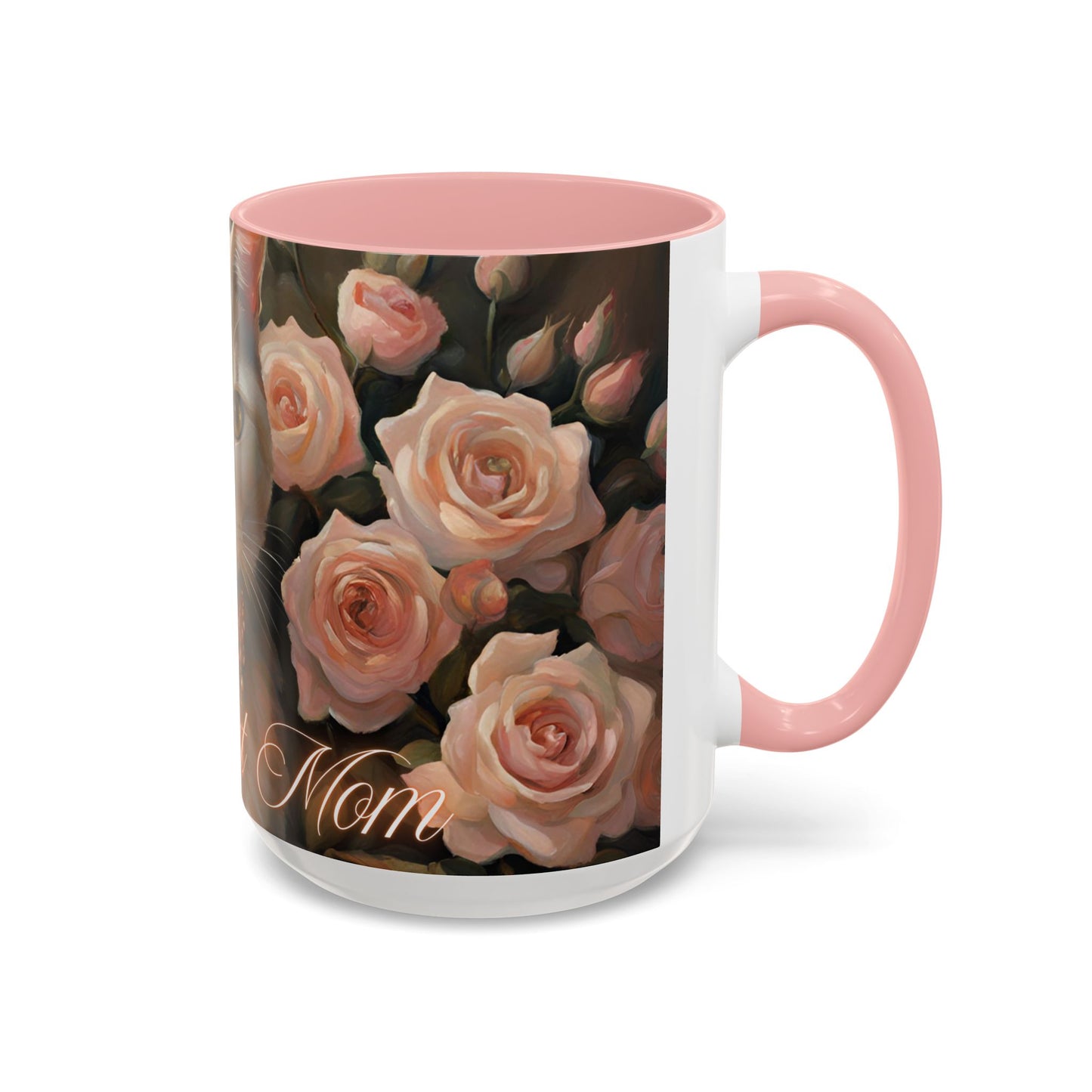 "Classy Cat Mom" Accent Coffee Mug (11, 15oz)