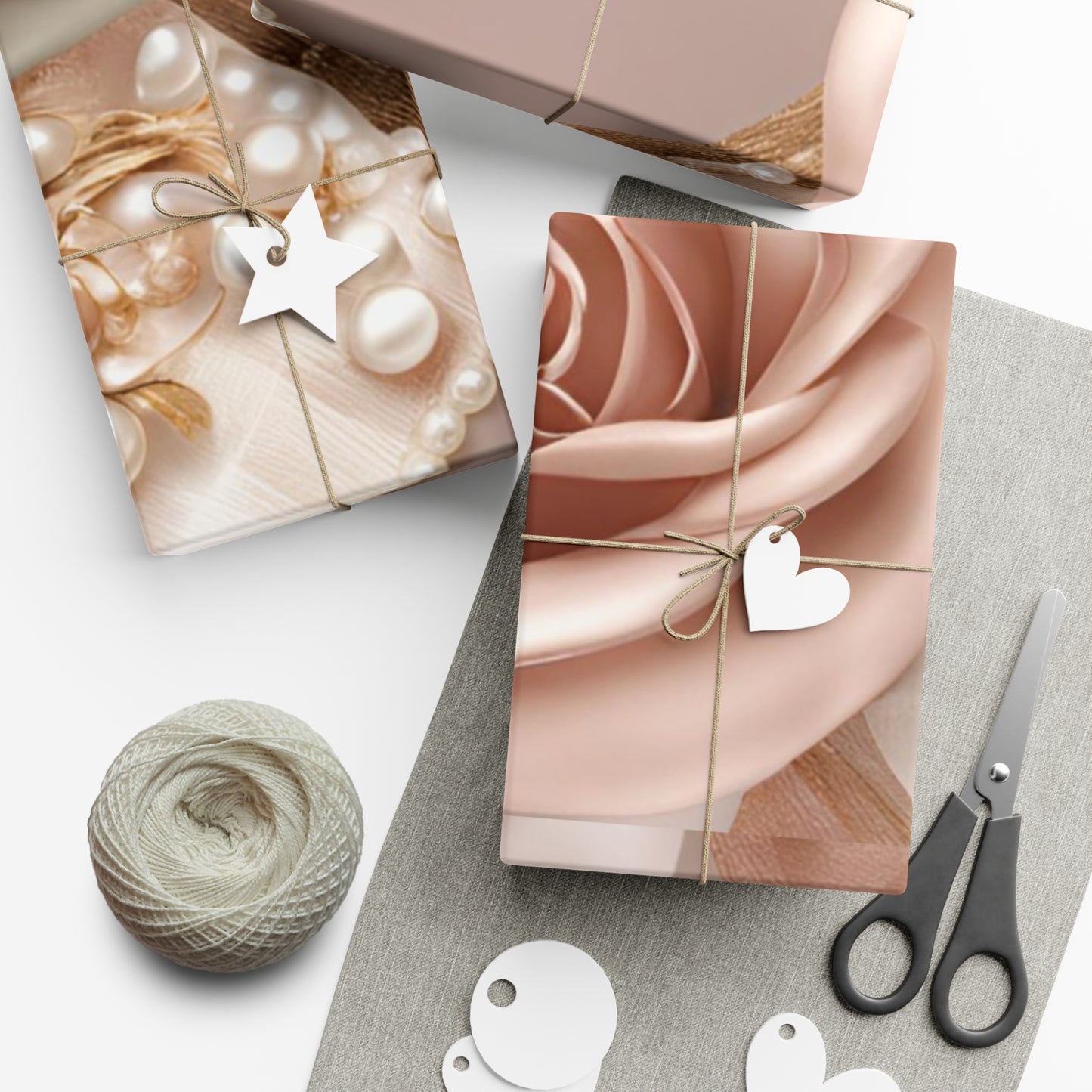 Rose Gold and Pearls Gift Wrap Paper