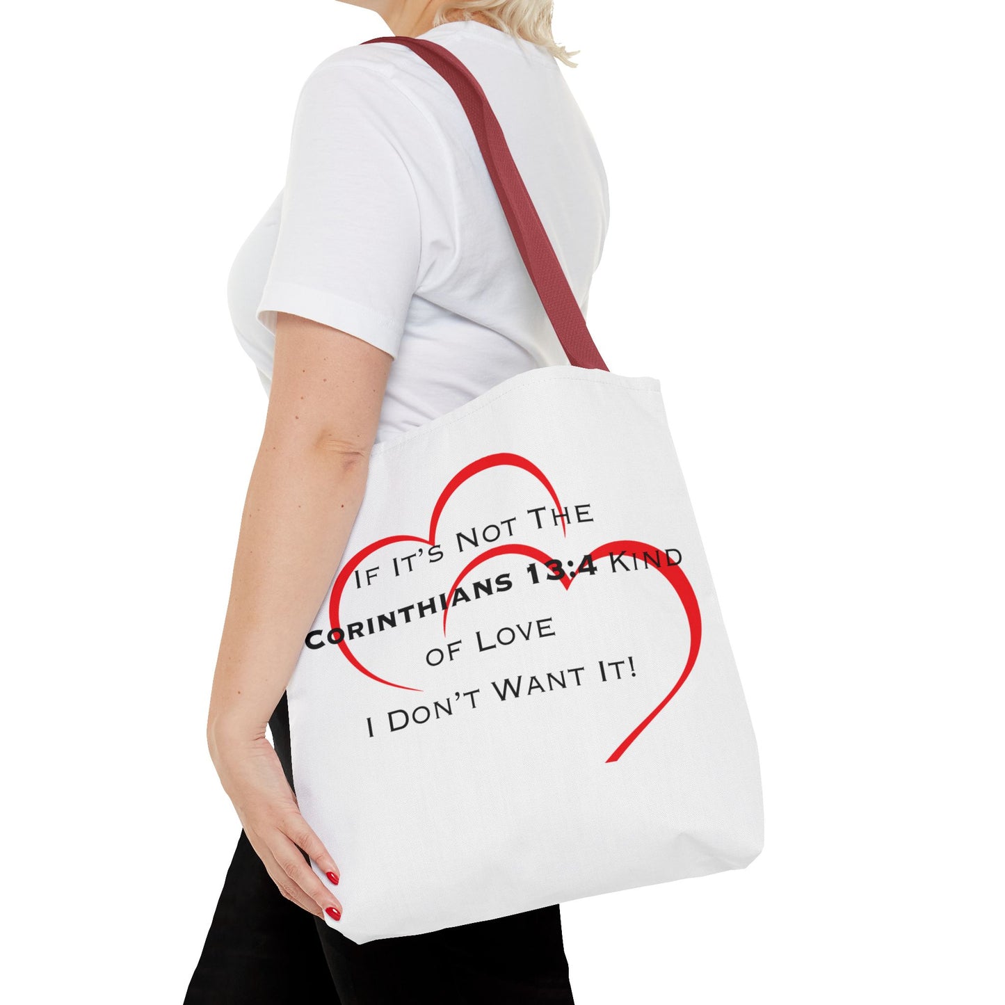 "1 Corinthians 13:4 Kind of Love", Tote Bag (AOP)