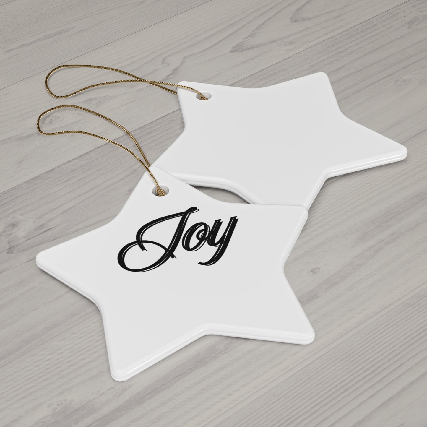 "Joy", Ceramic Ornament, 4 Shapes