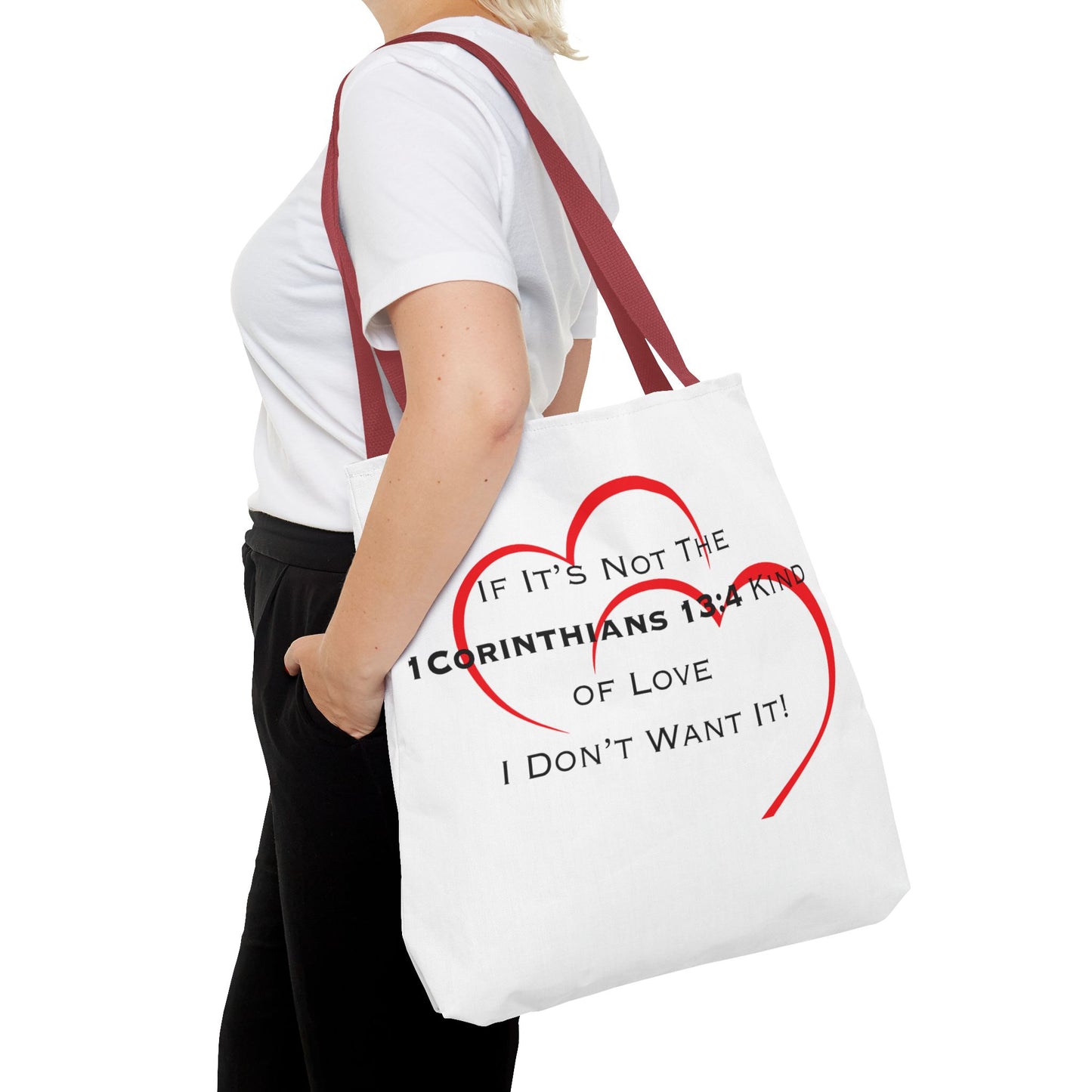 "1 Corinthians 13:4 Kind of Love", Tote Bag (AOP)