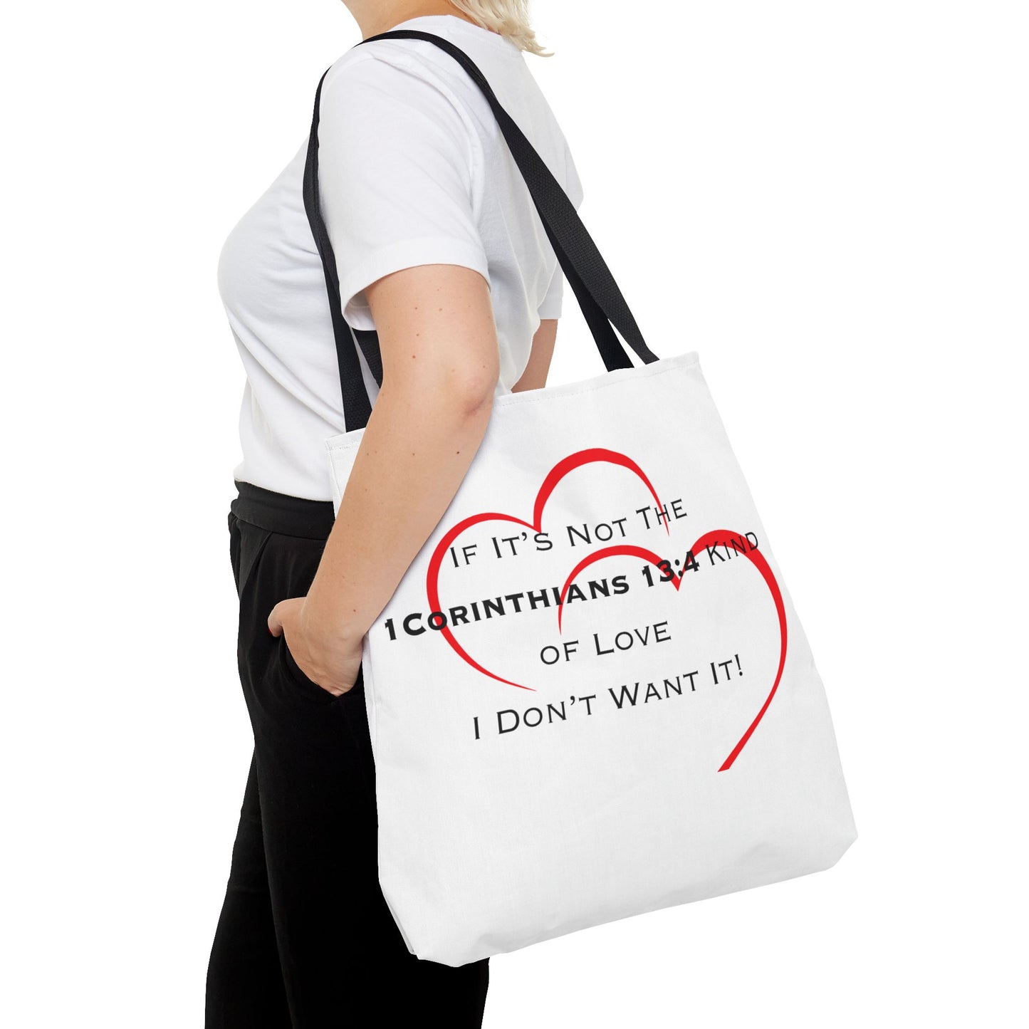 "1 Corinthians 13:4 Kind of Love", Tote Bag (AOP)