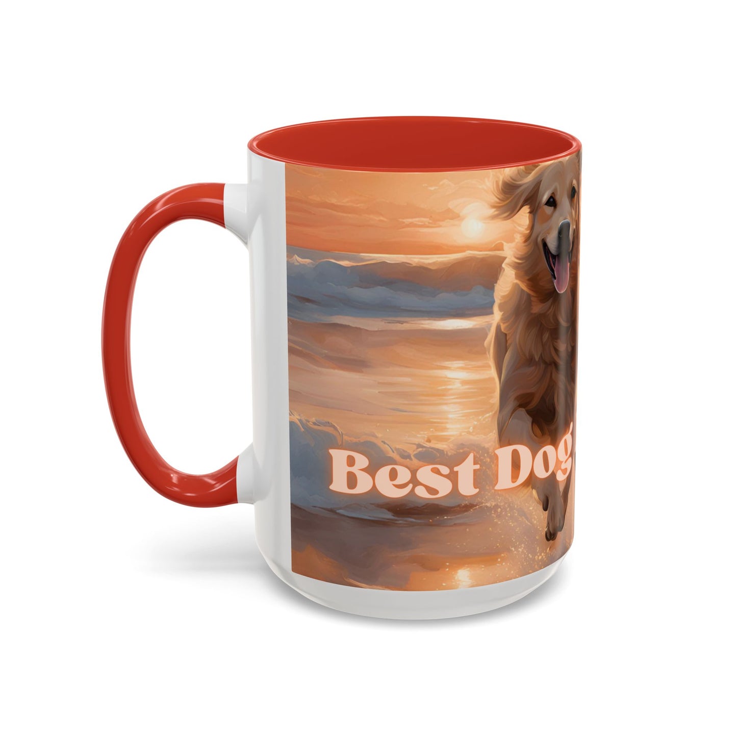 "Best Dog Mom Ever" Accent Coffee Mug (11, 15oz)